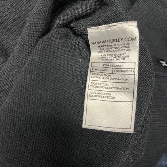 Hurley Boy XL VNeck Navy Fall Winter Knit Embroidered Logo School Sweater - Picture 3 of 3